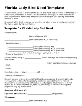 Attorney-Approved Florida Lady Bird Deed Template