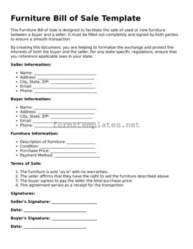 Attorney-Verified Furniture Bill of Sale Form