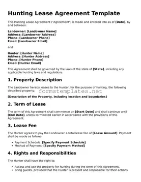 Attorney-Verified Hunting Lease Agreement Form