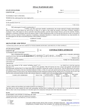 Free Illinois Final Waiver Of Lien Template