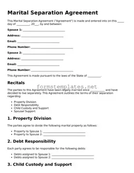 Attorney-Verified Marital Separation Agreement Form