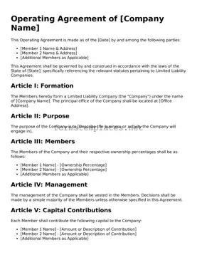 Attorney-Verified Operating Agreement Form