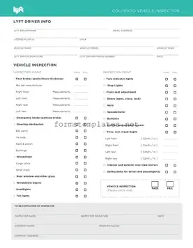 Free Lyft Inspection Template