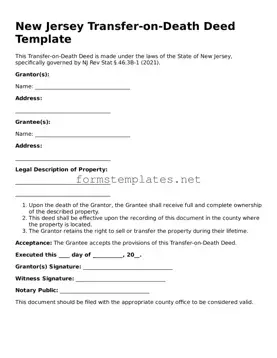 Attorney-Approved New Jersey Transfer-on-Death Deed Template