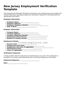 Attorney-Approved New Jersey Employment Verification Template