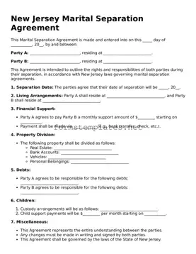 Attorney-Approved New Jersey Marital Separation Agreement Template