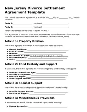 Attorney-Approved New Jersey Divorce Settlement Agreement Template