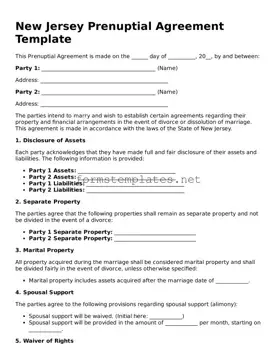 Attorney-Approved New Jersey Prenuptial Agreement Template