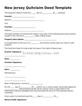 Attorney-Approved New Jersey Quitclaim Deed Template
