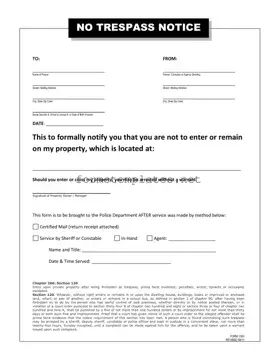 Free No Trespassing Letter Template
