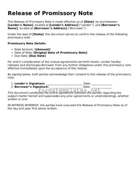 Attorney-Verified Release of Promissory Note Form