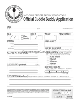 Free Cuddle Buddy Application Template