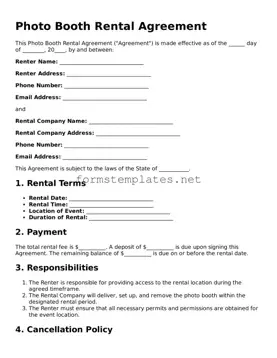 Attorney-Verified Photo Booth Rental Agreement Form