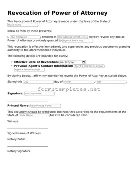 Attorney-Verified Revocation of Power of Attorney Form