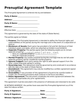 Attorney-Verified Prenuptial Agreement Form