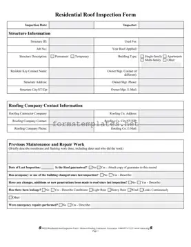 Free Roof Inspection Template