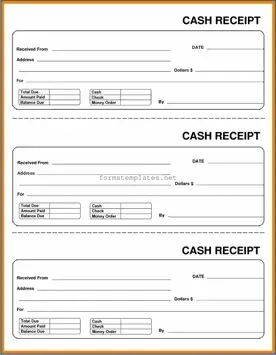 Free Cash Receipt Template