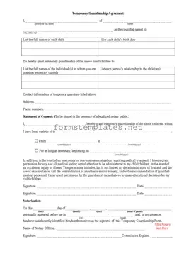 Free Temporary Custody Template