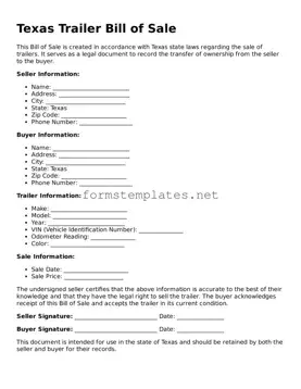 Attorney-Approved Texas Trailer Bill of Sale Template