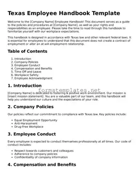 Attorney-Approved Texas Employee Handbook Template