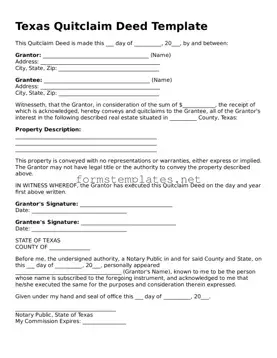 Attorney-Approved Texas Quitclaim Deed Template