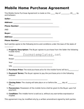 Attorney-Verified Mobile Home Purchase Agreement Form