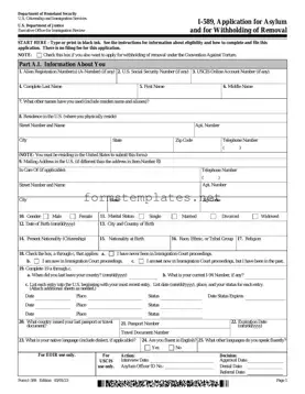 Free USCIS I-589 Template