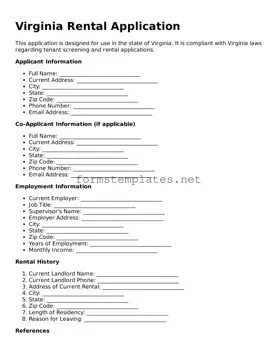 Attorney-Approved Virginia Rental Application Template