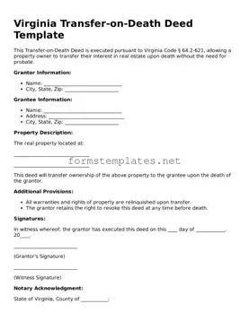 Attorney-Approved Virginia Transfer-on-Death Deed Template