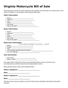 Attorney-Approved Virginia Motorcycle Bill of Sale Template