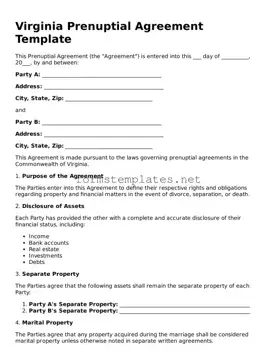 Attorney-Approved Virginia Prenuptial Agreement Template