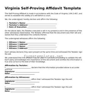 Attorney-Approved Virginia Self-Proving Affidavit Template