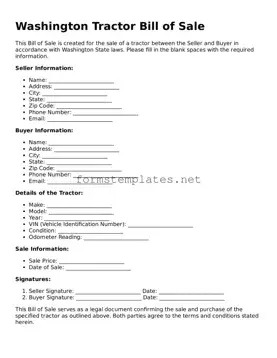 Attorney-Approved Washington Tractor Bill of Sale Template
