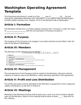 Attorney-Approved Washington Operating Agreement Template