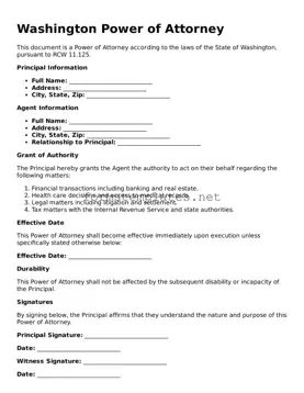 Attorney-Approved Washington Power of Attorney Template