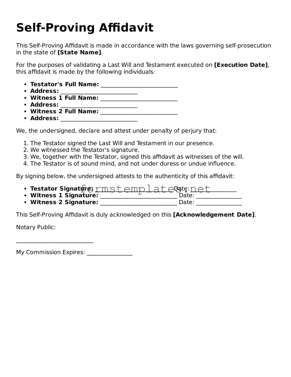 Attorney-Verified Self-Proving Affidavit Form