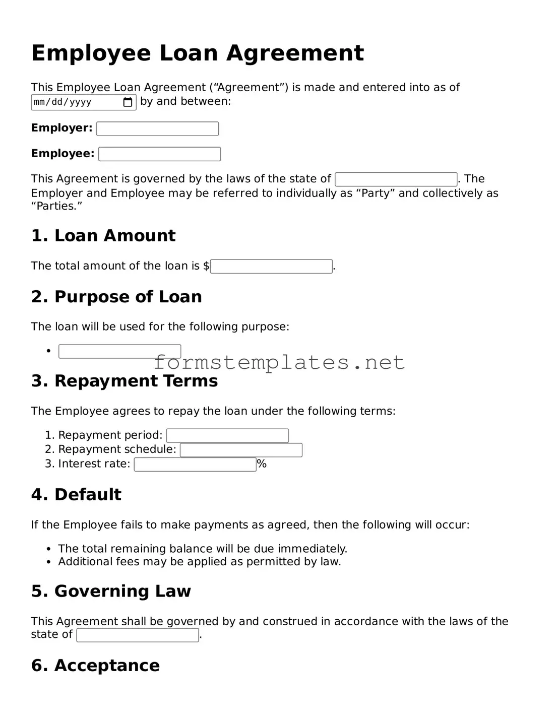 Attorney-Verified Employee Loan Agreement Form