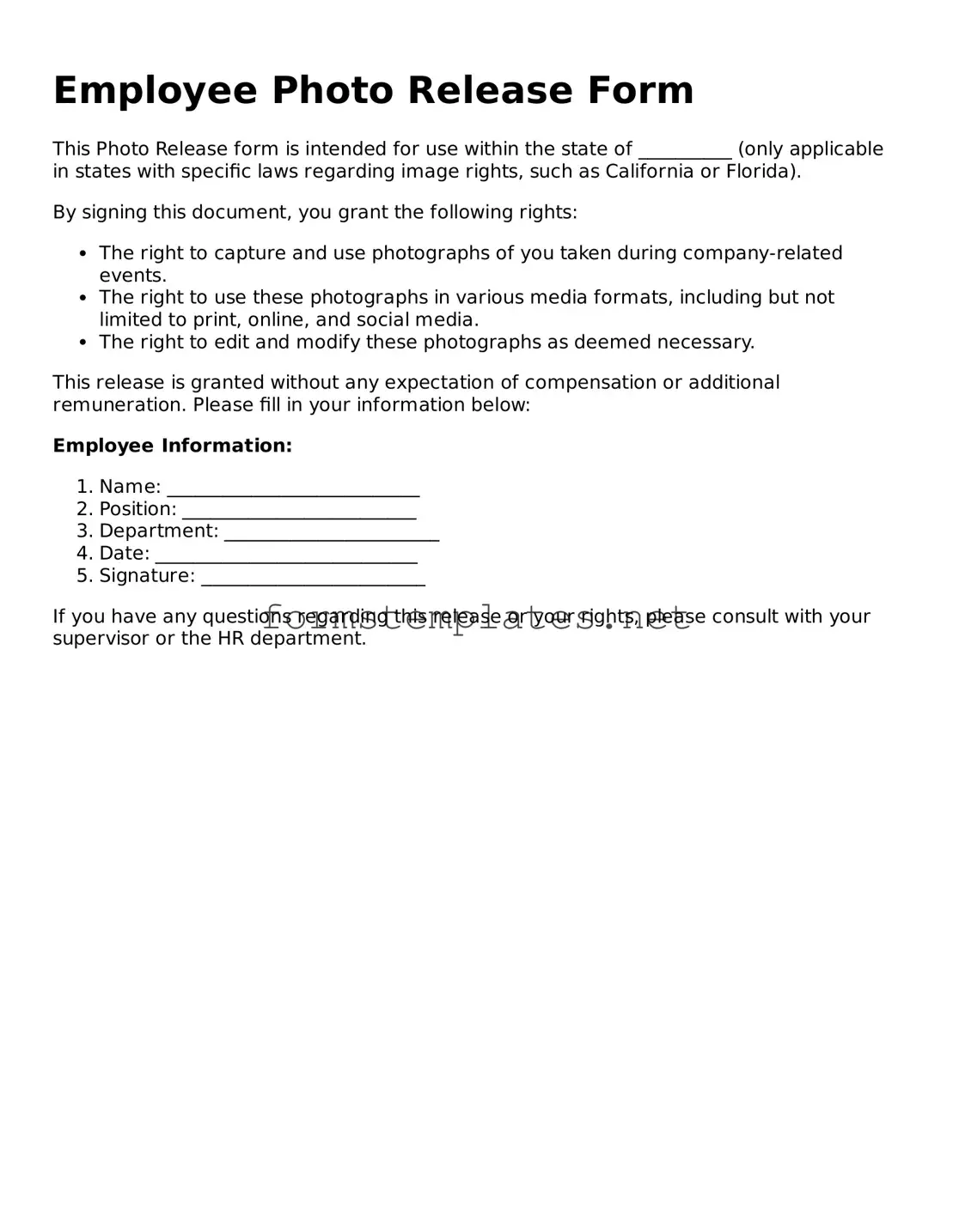 Attorney-Verified Employee Photo Release Form