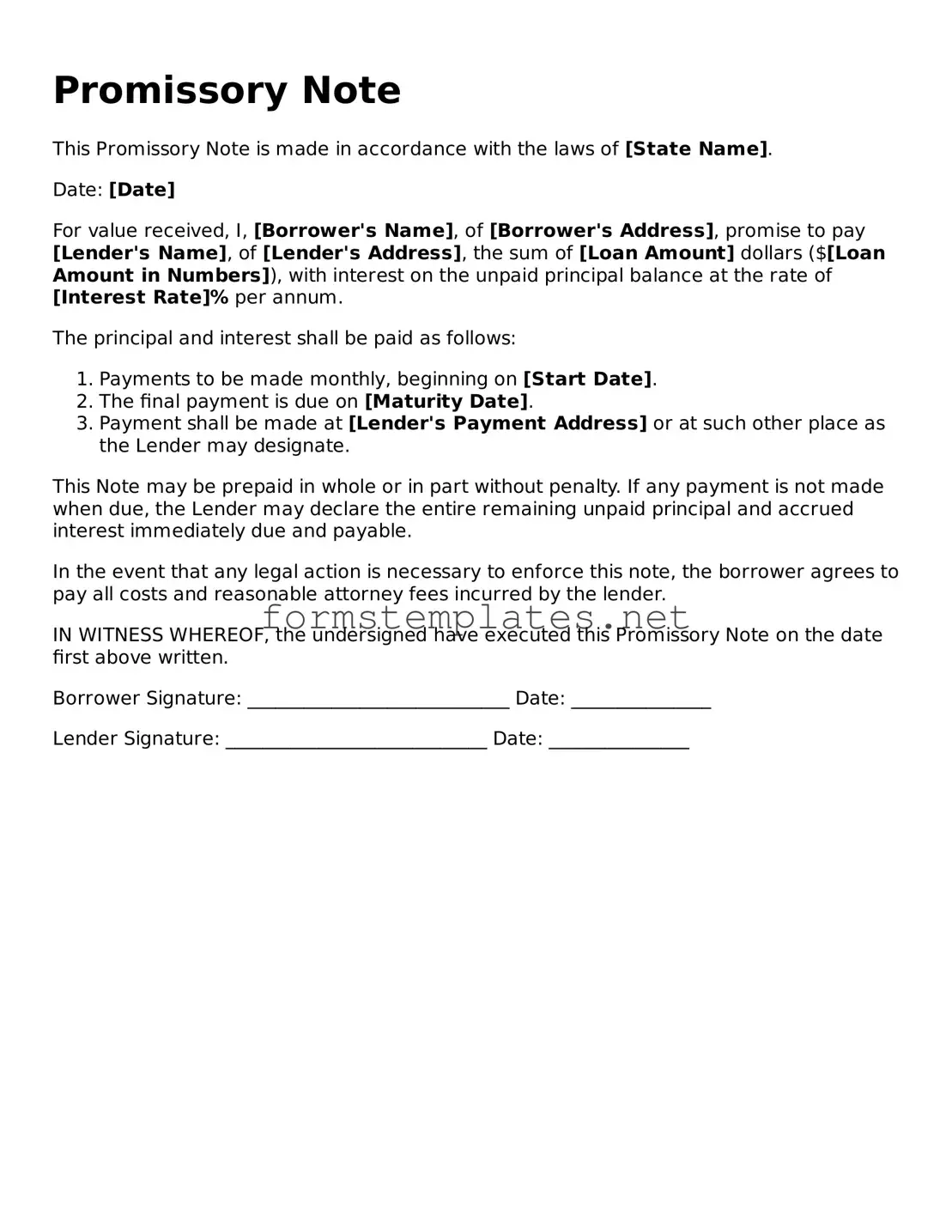 Attorney-Verified Promissory Note Form