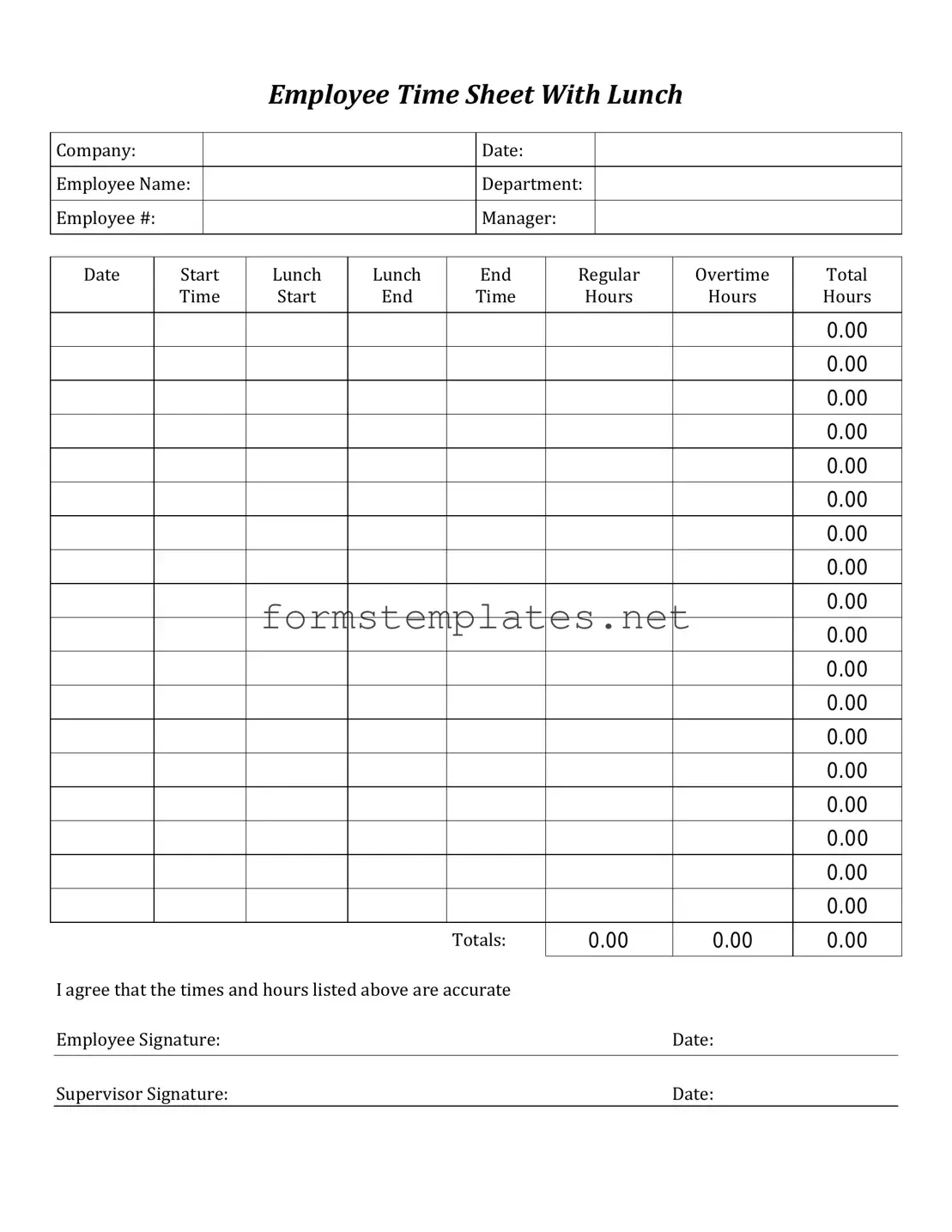 Free Time Card Template