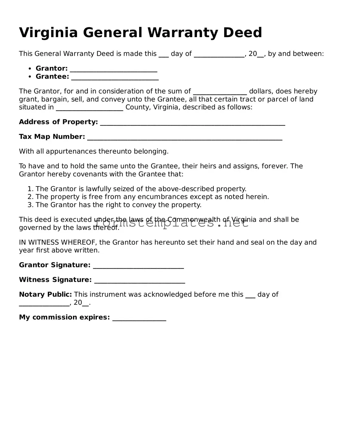 Attorney-Approved Virginia Deed Template
