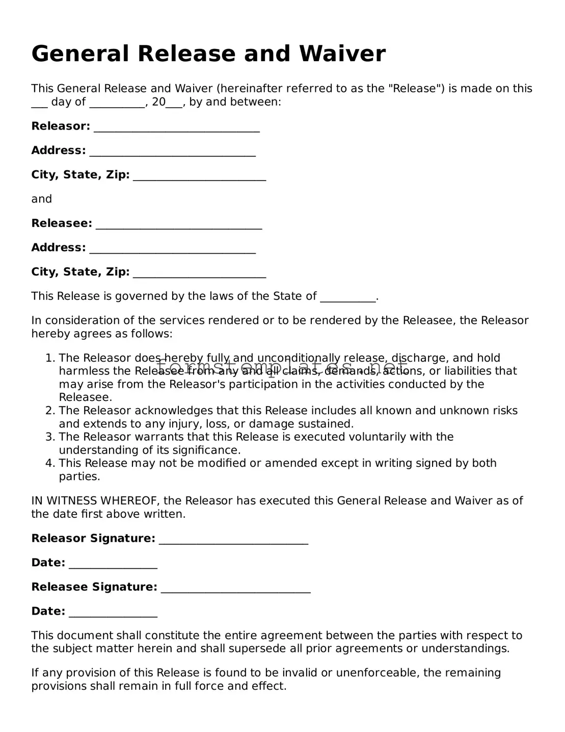Attorney-Verified Release of Liability Form