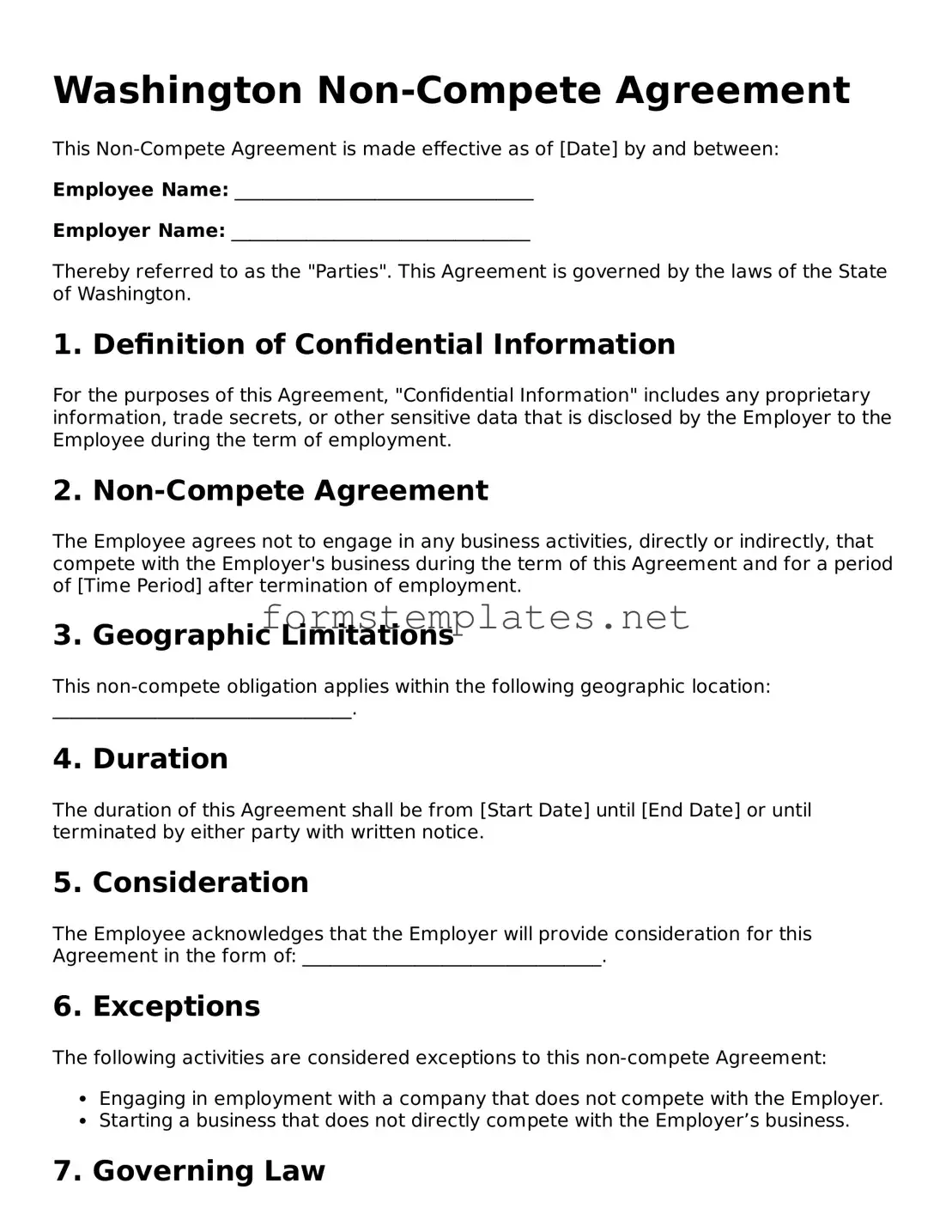 Attorney-Approved Washington Non-compete Agreement Template