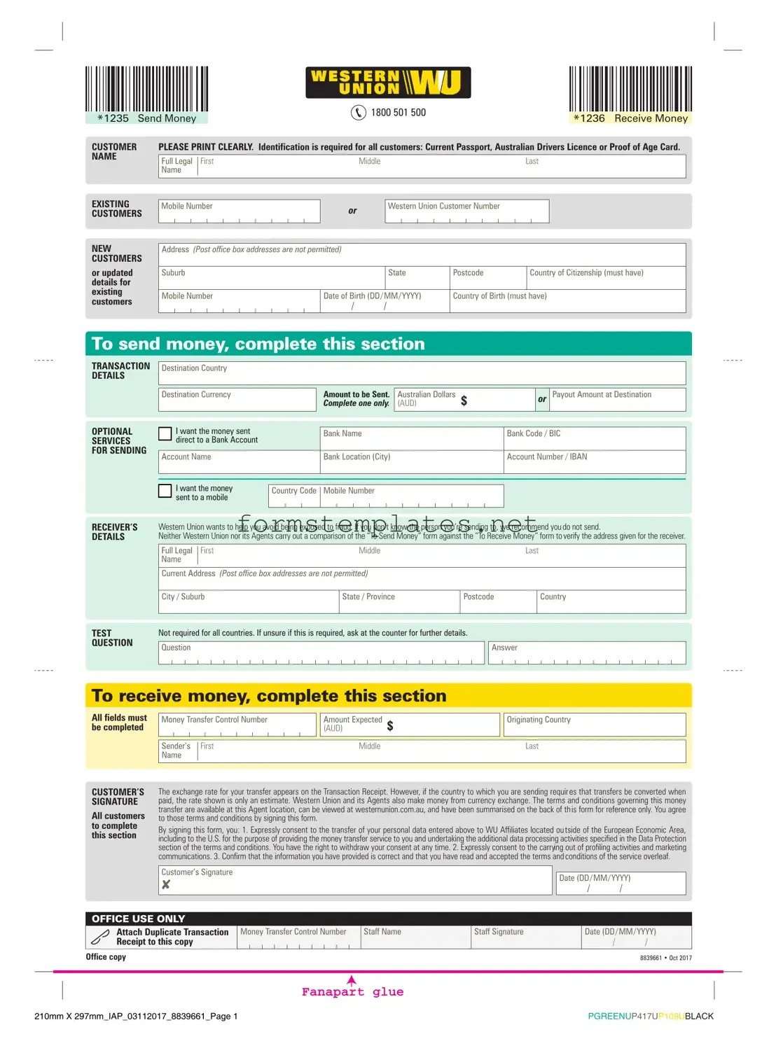 Free Western Union Template